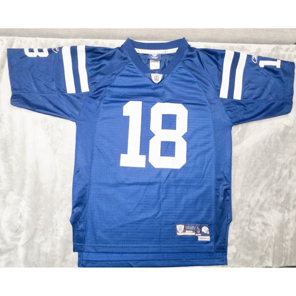 Reebok On Field Peyton Manning Indianapolis Colts Jersey Youth XL Helmet Tag